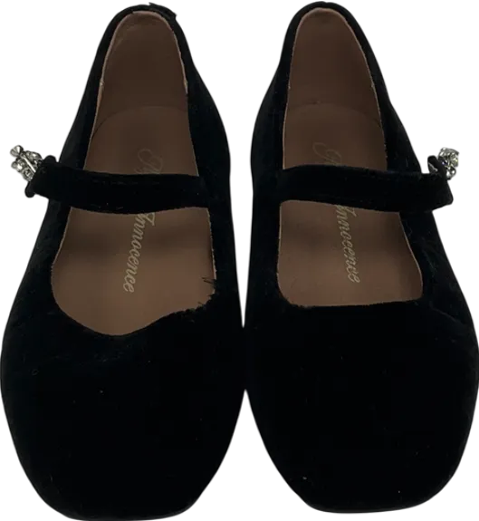 Age of Innocence Black Velvet Pumps With Dimante Detail UK 12.5 EU 31 👼