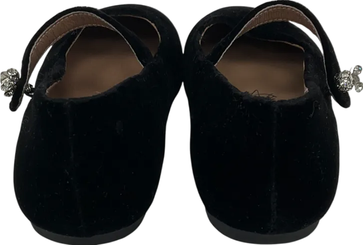 Age of Innocence Black Velvet Pumps With Dimante Detail UK 12.5 EU 31 👼