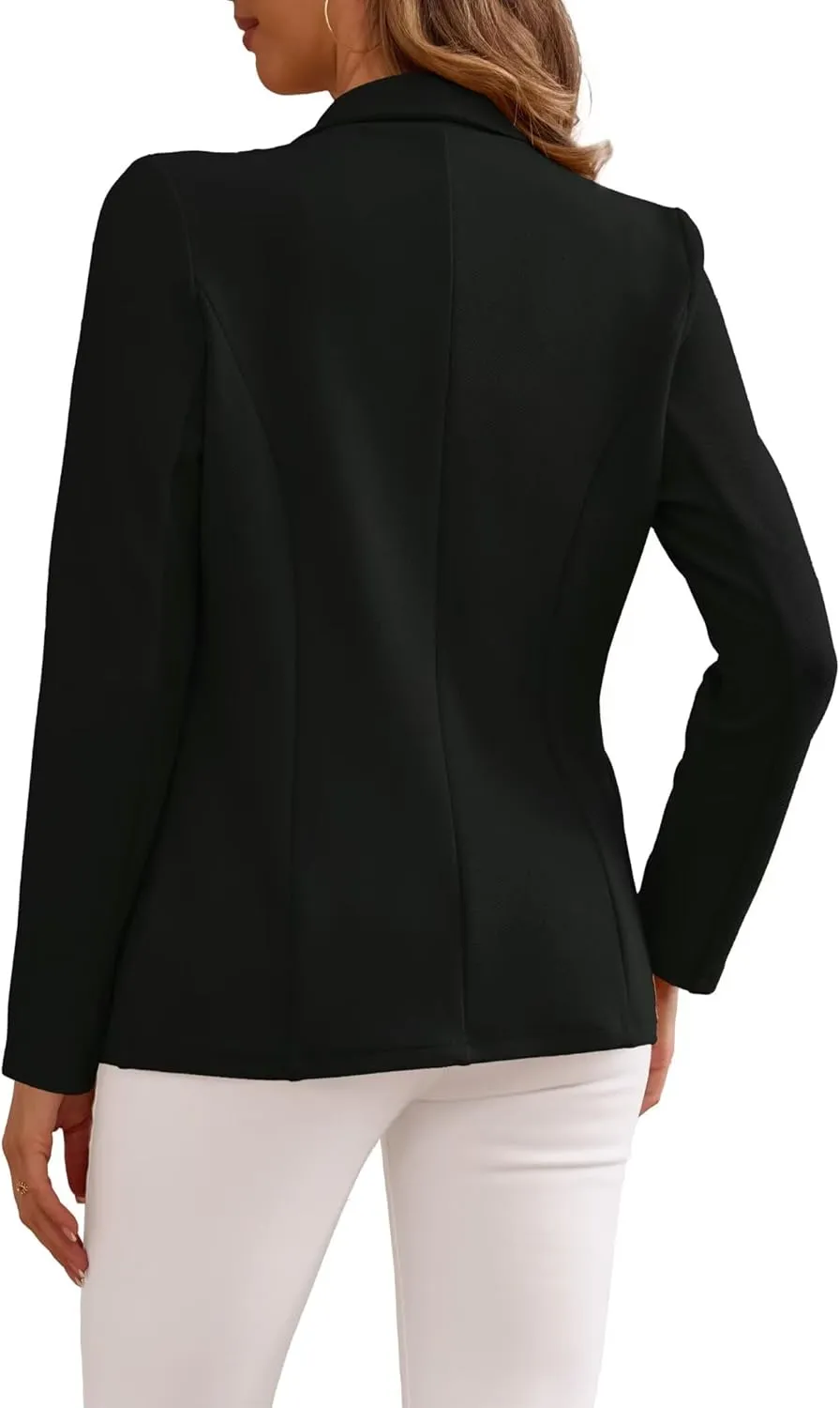 Ahlaray Women's Blazer Business Casual Lapel Collar Long Sleeve Open Front Work Office Suit Jacket Blazer, S-XL