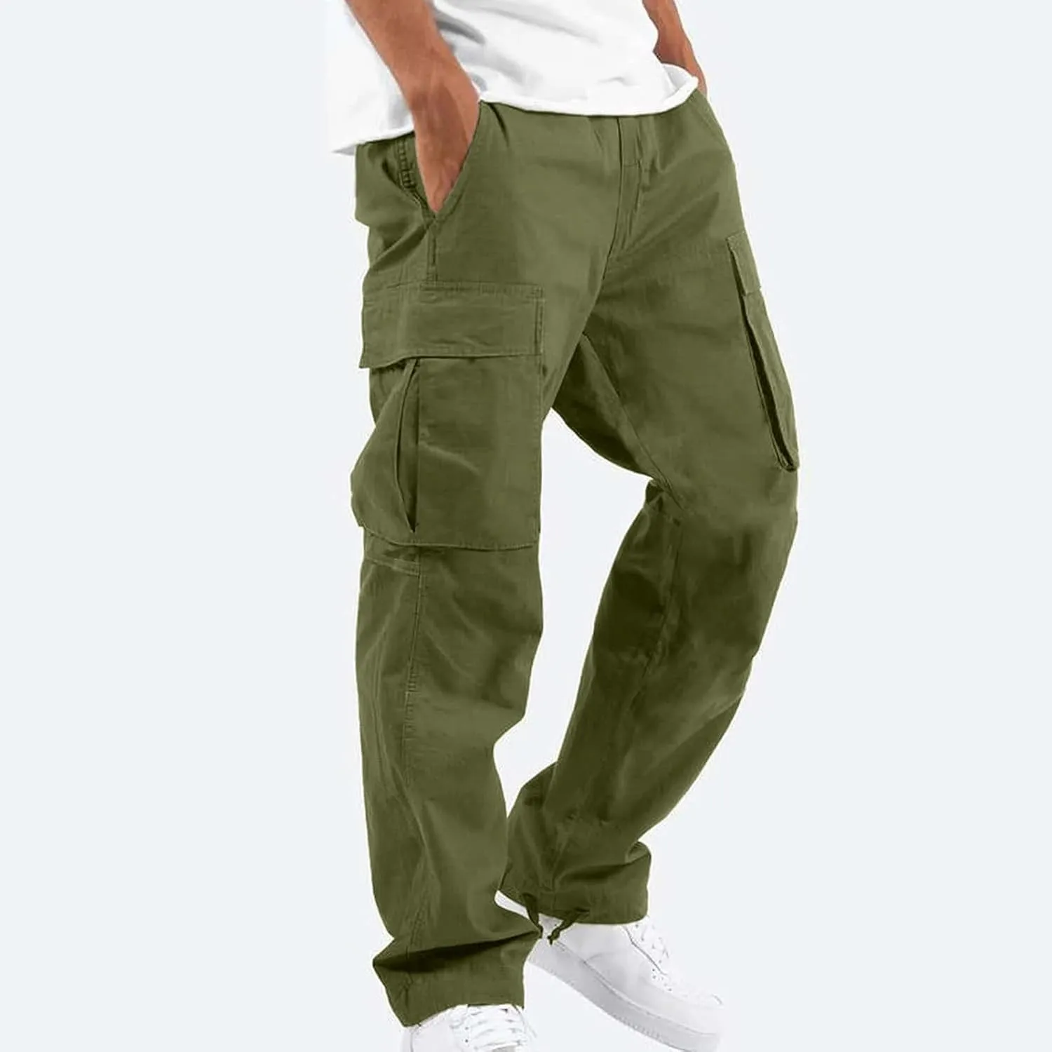 Cargo Pants for Men Lightweight Elastic Waist Joggers Casual Athletic Hiking Pants Multi Pockets 2025 Tactical Pants