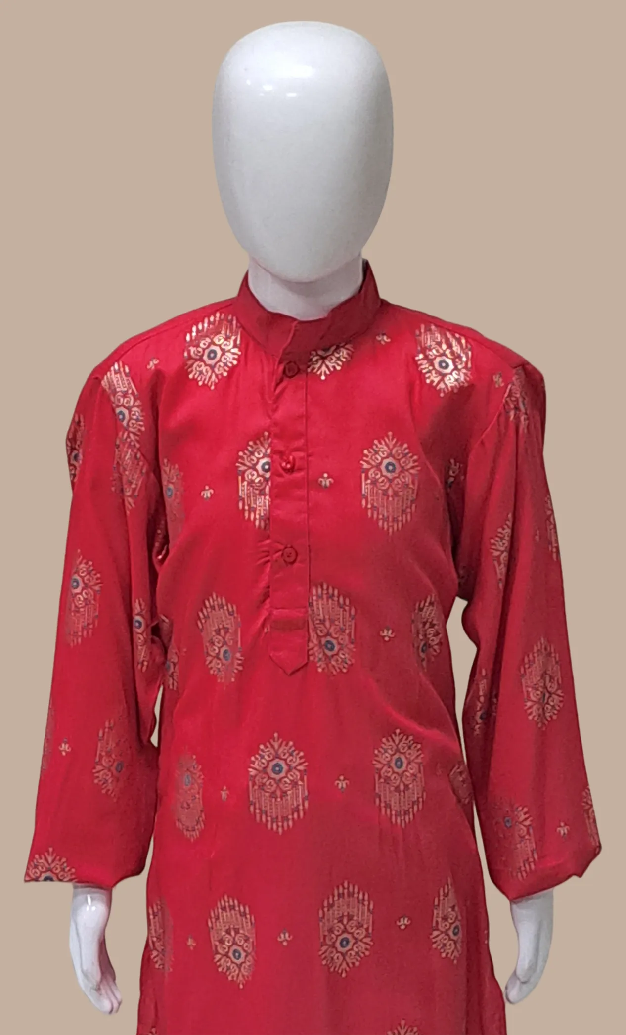 Deep Pink Printed Kurta Top