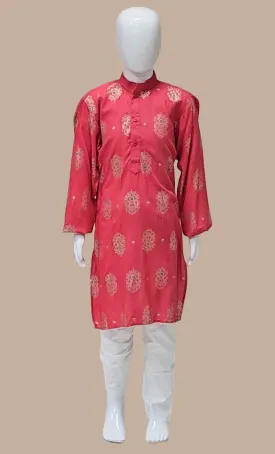 Deep Pink Printed Kurta Top