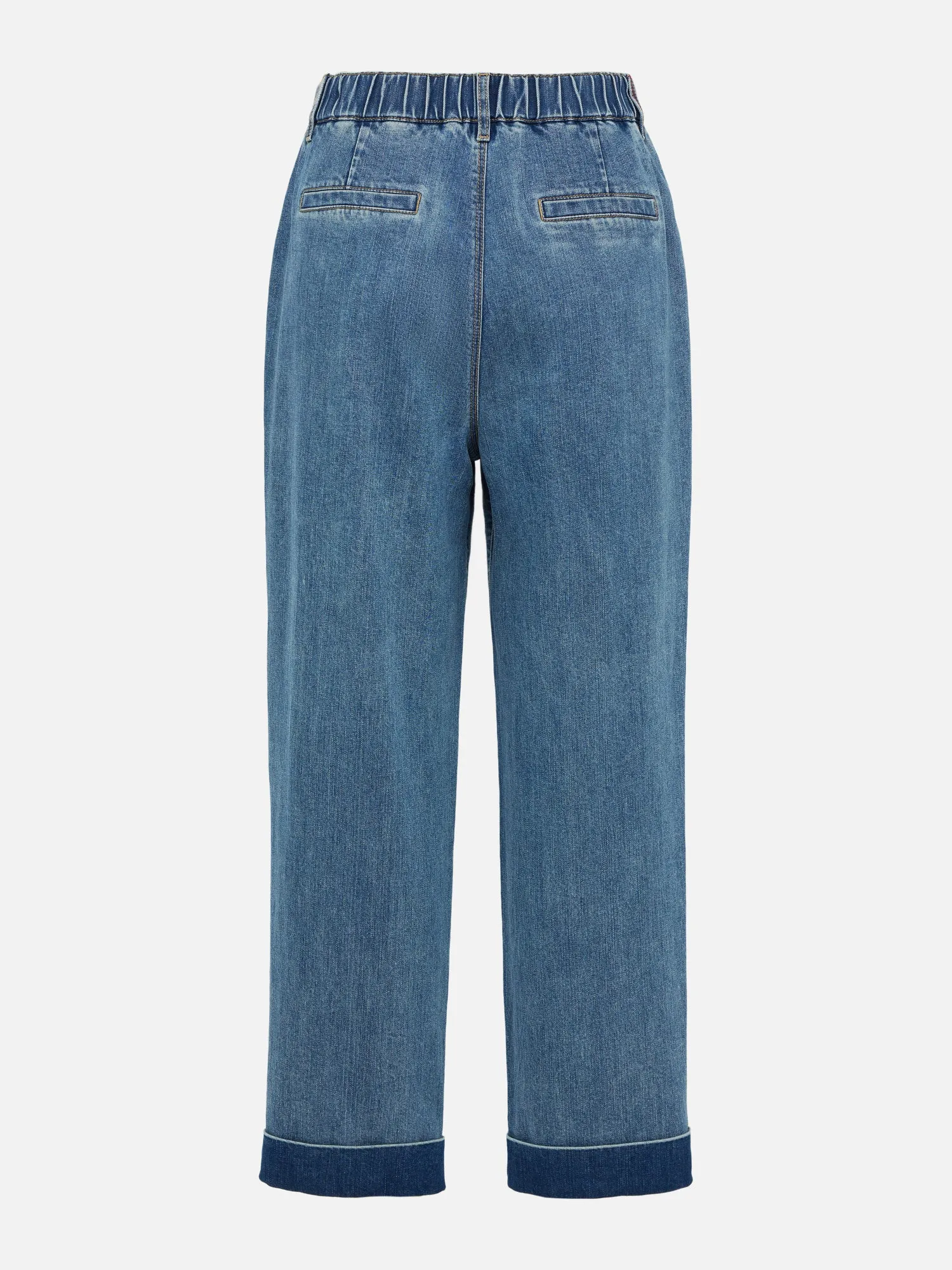 EP YAYING Rolled Hem Straight-Leg Jeans