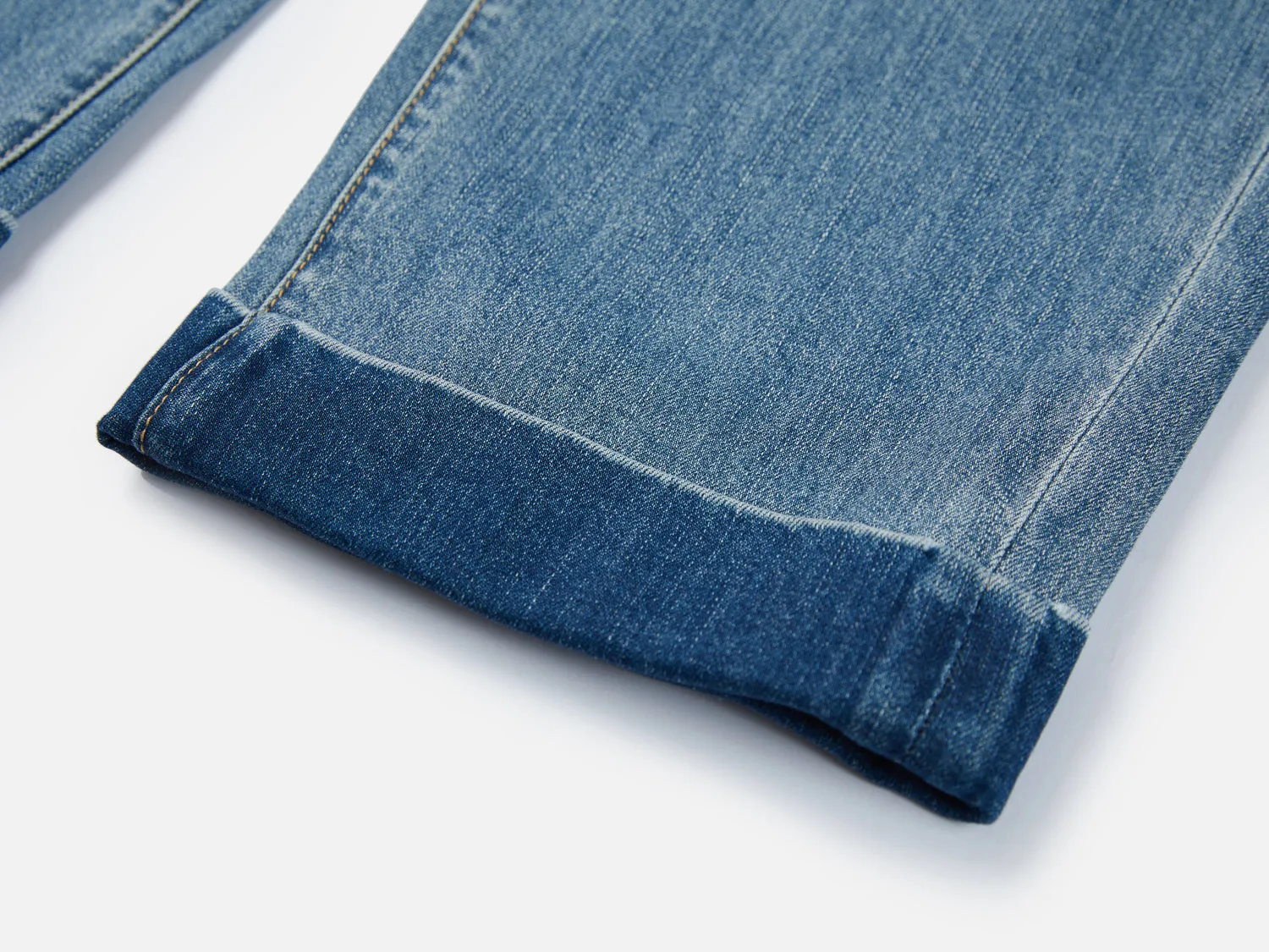EP YAYING Rolled Hem Straight-Leg Jeans
