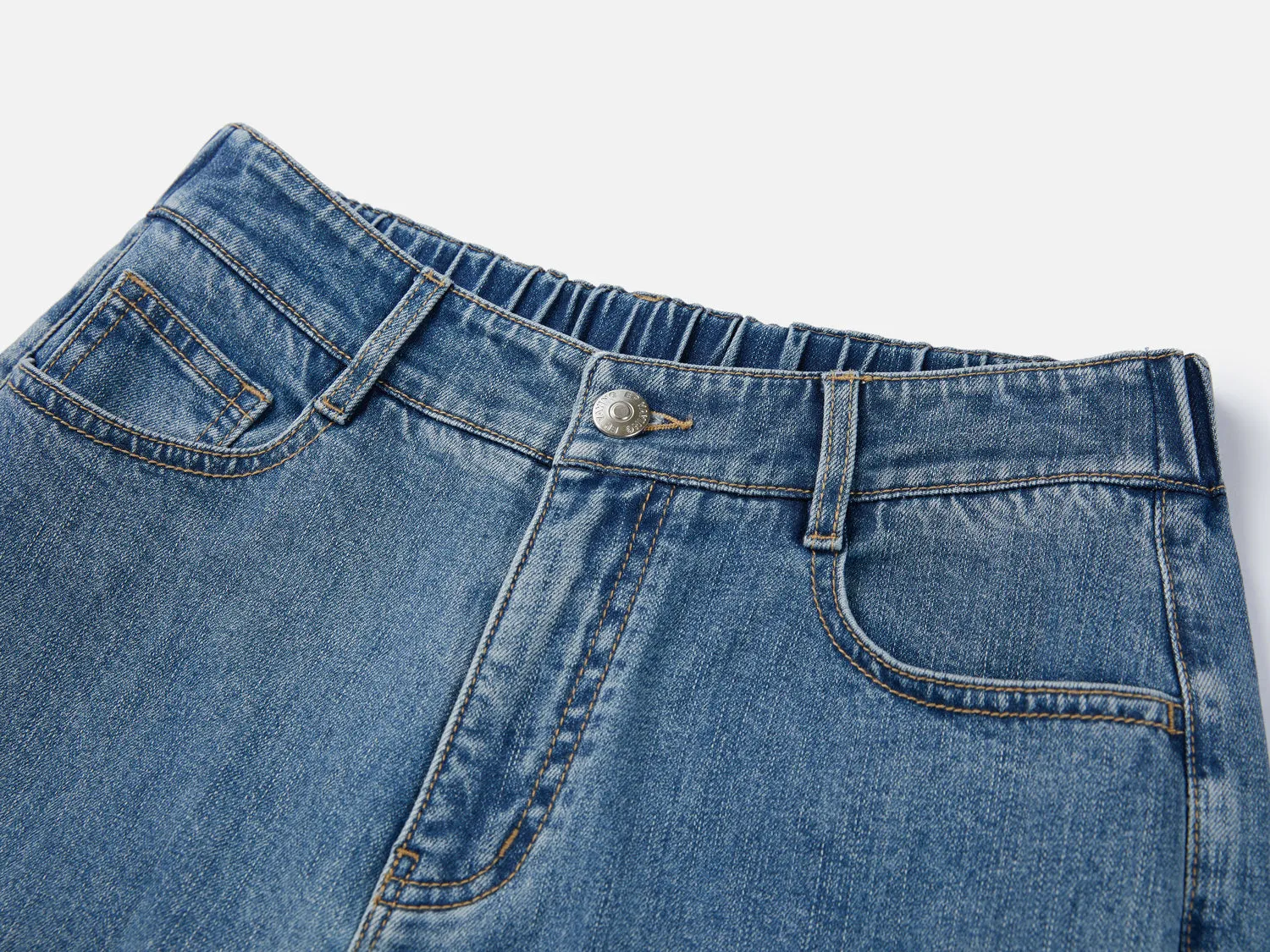 EP YAYING Rolled Hem Straight-Leg Jeans