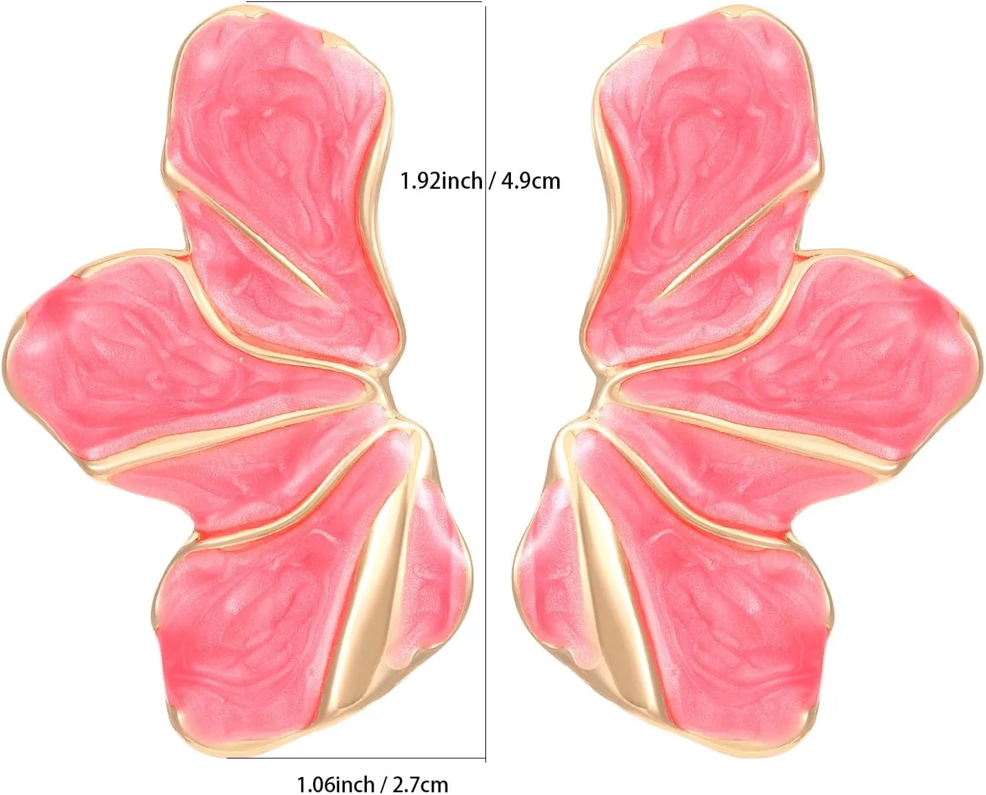 Flower Earrings for Women Big Statement Earrings for Women Large Irregular Petal Floral Earring Fancy Green Blue Pink White Flower Stud Earring Trendy Jewelry