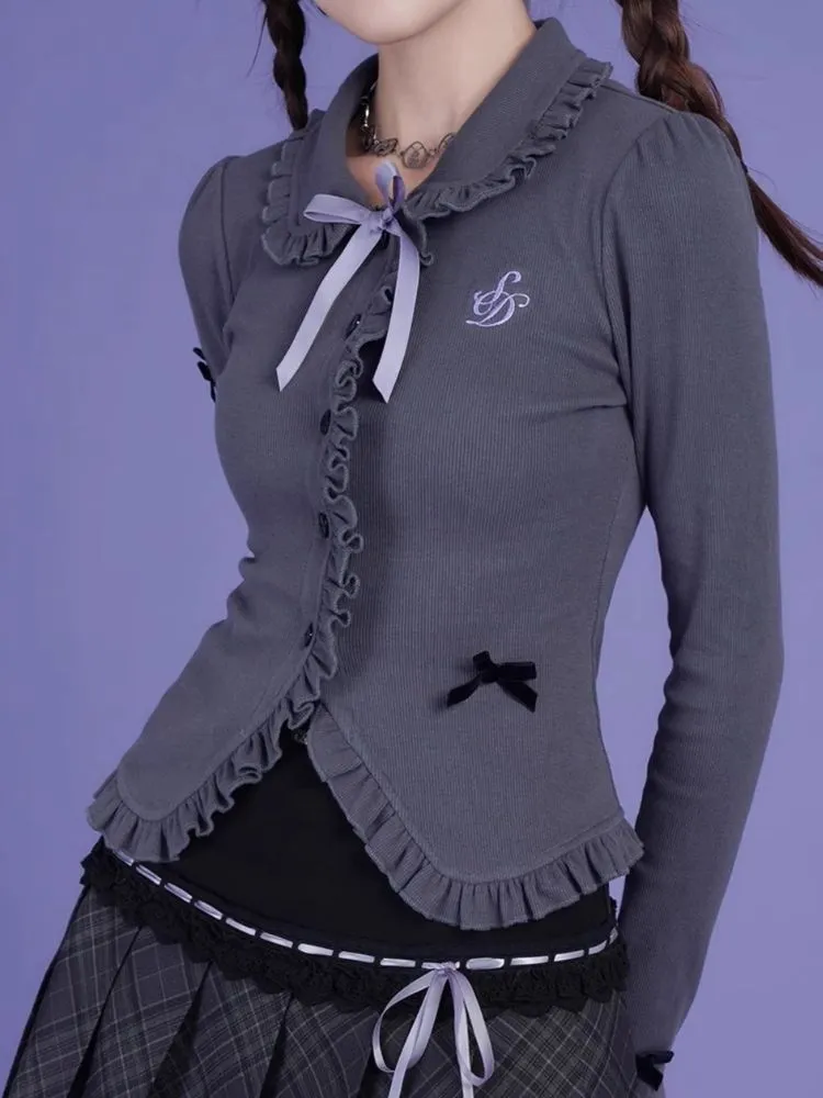 Gray Sweet Cool Knit Cardigan【s0000006502】