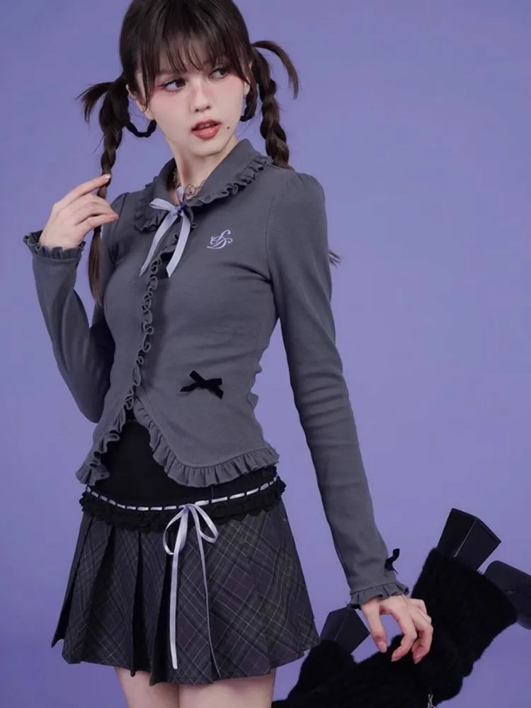 Gray Sweet Cool Knit Cardigan【s0000006502】