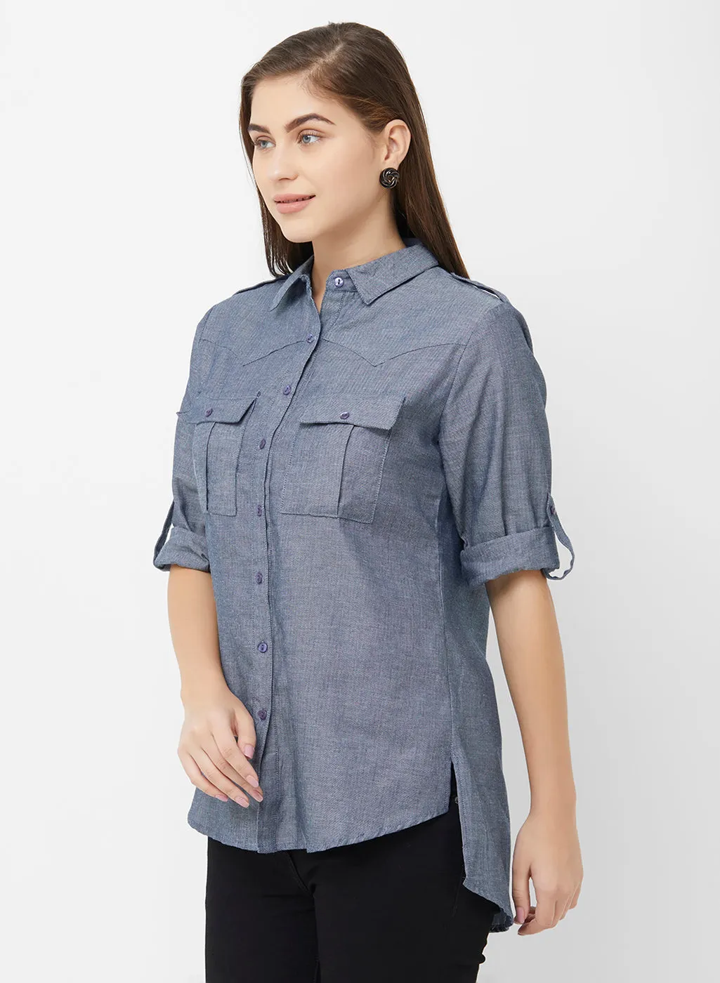 Grey High Low Shirt