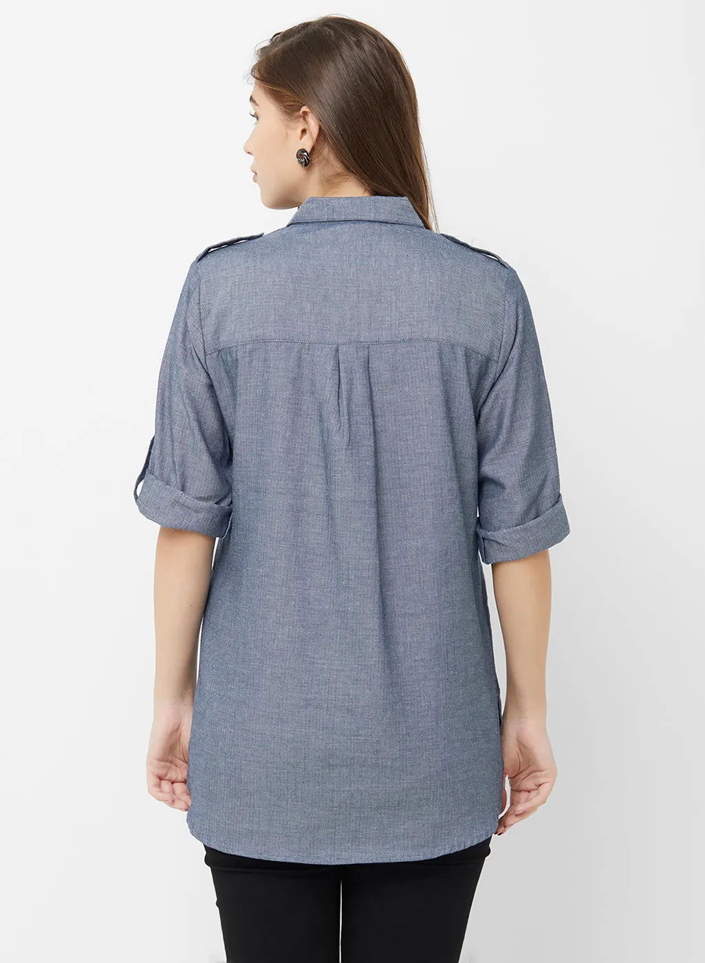 Grey High Low Shirt