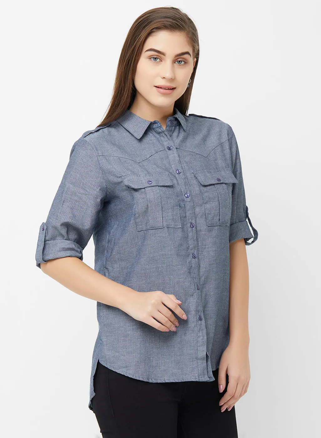 Grey High Low Shirt