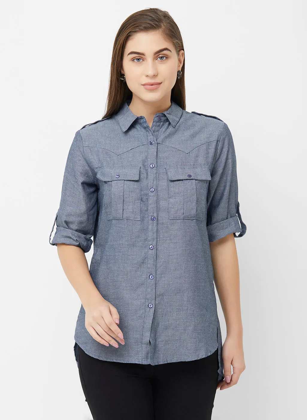 Grey High Low Shirt