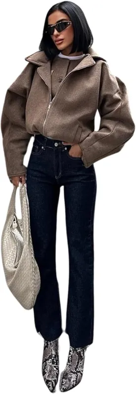 PIRAL Women's High-Rise Ankle Jeans  Classic Blue Straight-Leg Denim, 100% Cotton, 14 Rise & 26 Inseam, True to Size