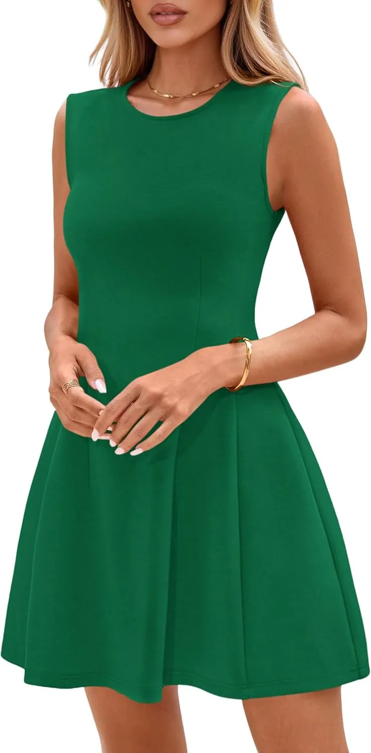 PRETTYGARDEN Women's Short Summer Dress 2025 Elegant Classy A Line Sleeveless Tank Graduation Cocktail Party Mini Dresses