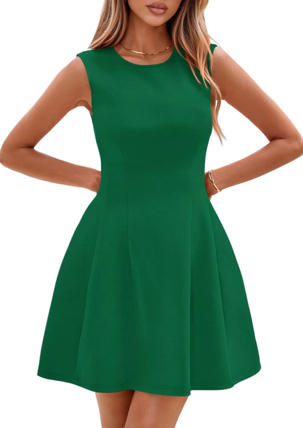 PRETTYGARDEN Women's Short Summer Dress 2025 Elegant Classy A Line Sleeveless Tank Graduation Cocktail Party Mini Dresses