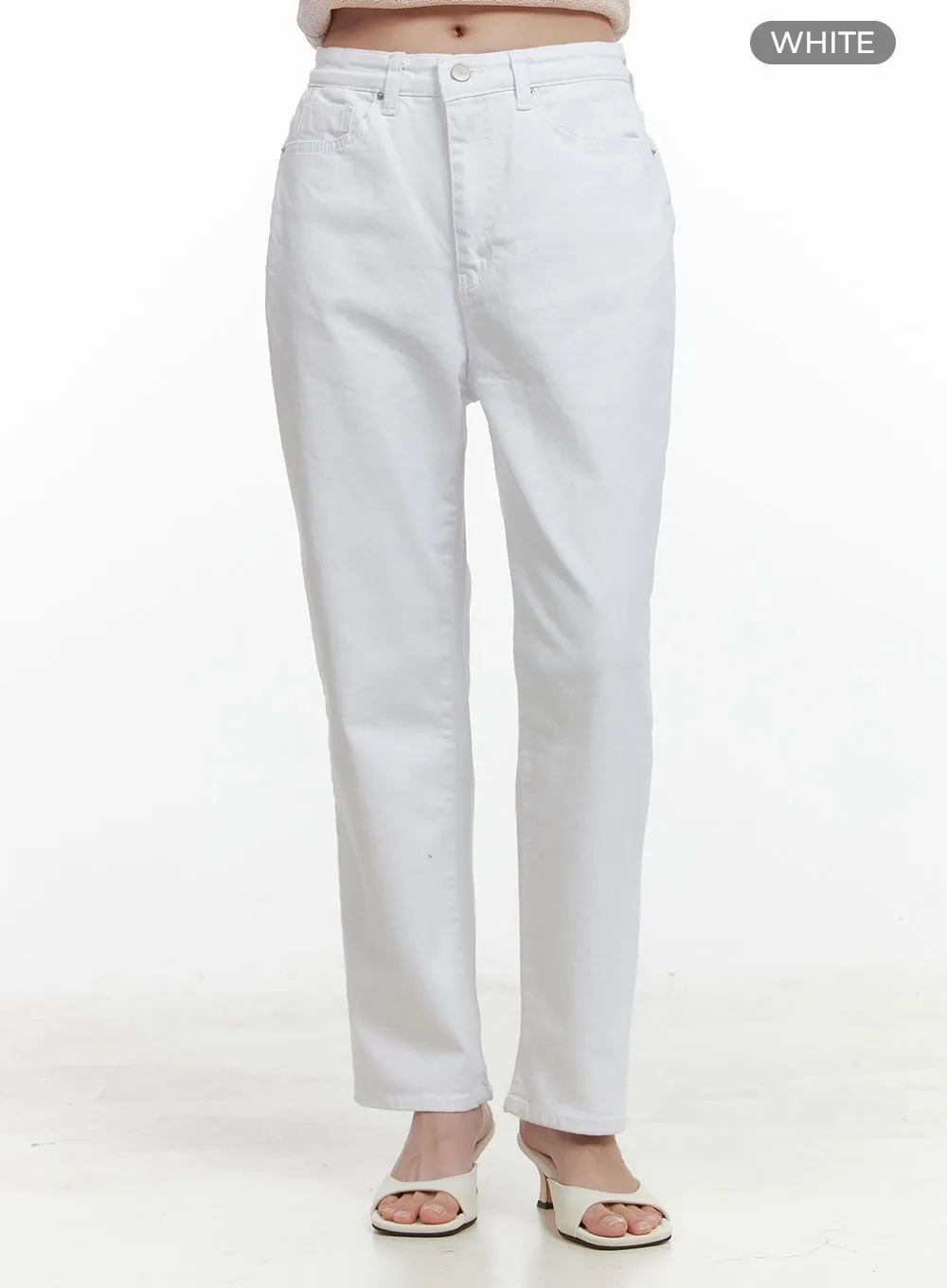 Solid Cotton Straight Pants OL411