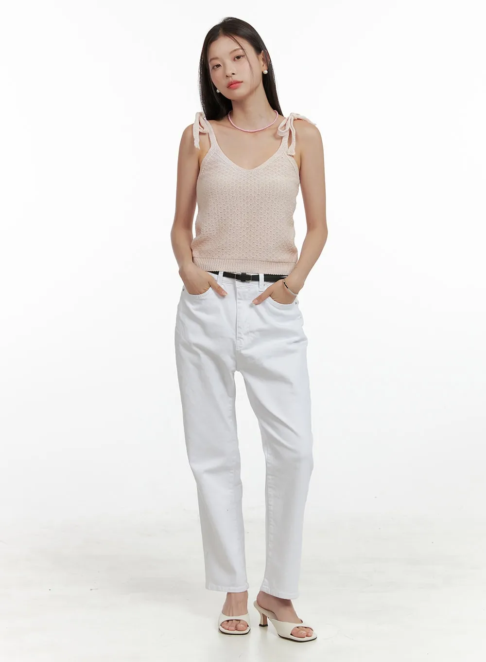 Solid Cotton Straight Pants OL411