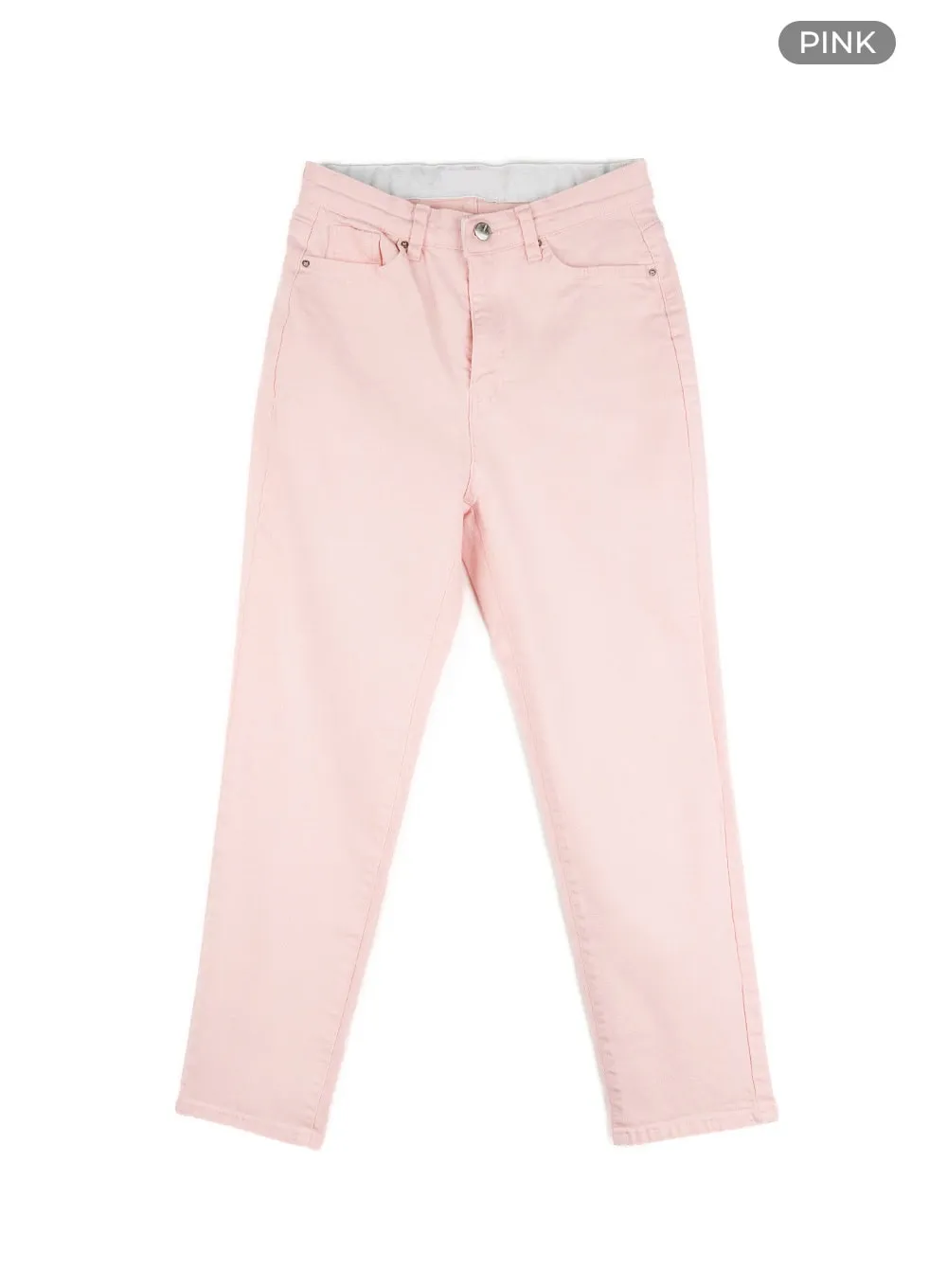 Solid Cotton Straight Pants OL411