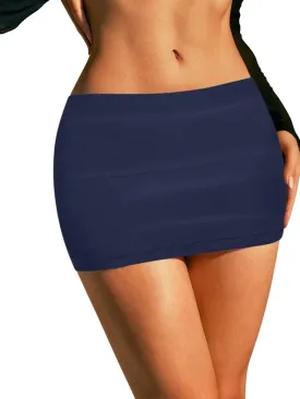 Sweet Hearts Black Mini Skirt for Women- Above Knee Elastic Waist Basic Mini Pencil Womens Skirts Bodycon Made in USA