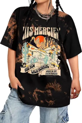 Tie Dye Shirt Women - Oversized Tie Dye T Shirt Short Sleeve Round Neck Casual Trendy Graphic Tee for Girls