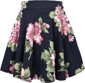 Urban CoCo Women's Mini Skater Flared Skirt Printed and Solid Tennis Skirt