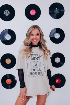 Whiskey Bent Mineral Wash Graphic Tee - Oatmeal