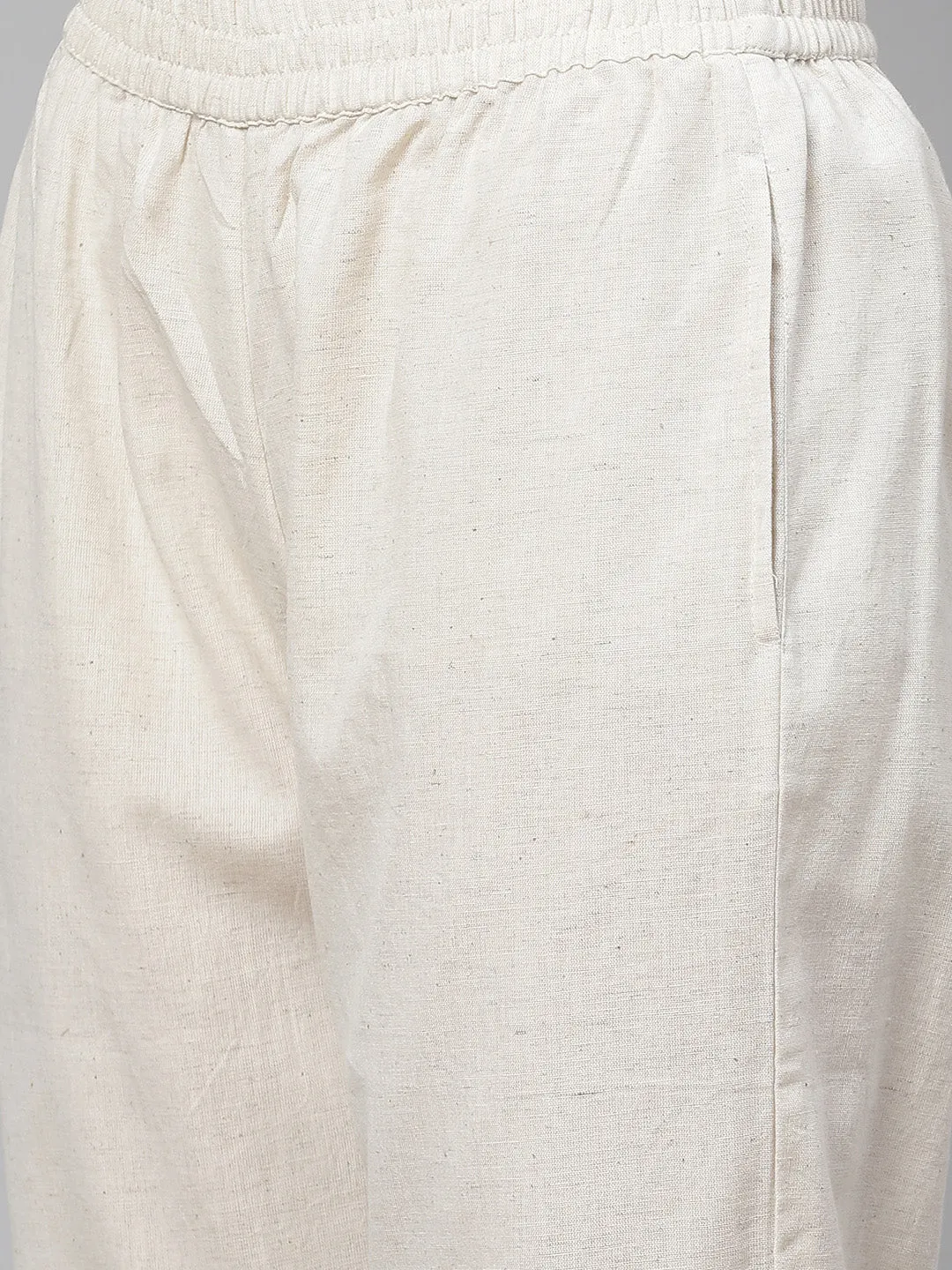 Women'S Blue Printed Straight Kurta With Cotton Pants
