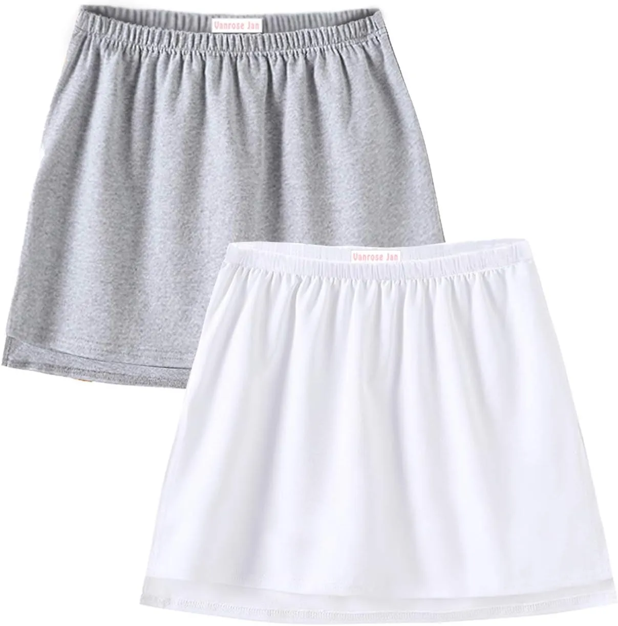 Women's Plus Size Layering Fake Top Lower Sweep Skirt, Cotton A-line Mini Skirt Half-Length Shirt Extender