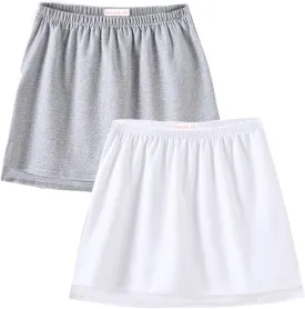 Women's Plus Size Layering Fake Top Lower Sweep Skirt, Cotton A-line Mini Skirt Half-Length Shirt Extender